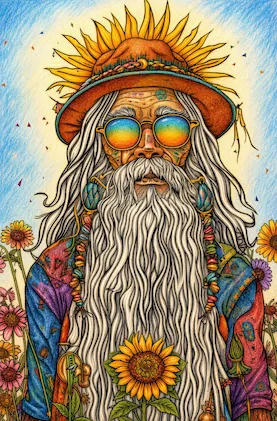 Hippie Coloring Pages