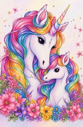 Unicorns Coloring Pages