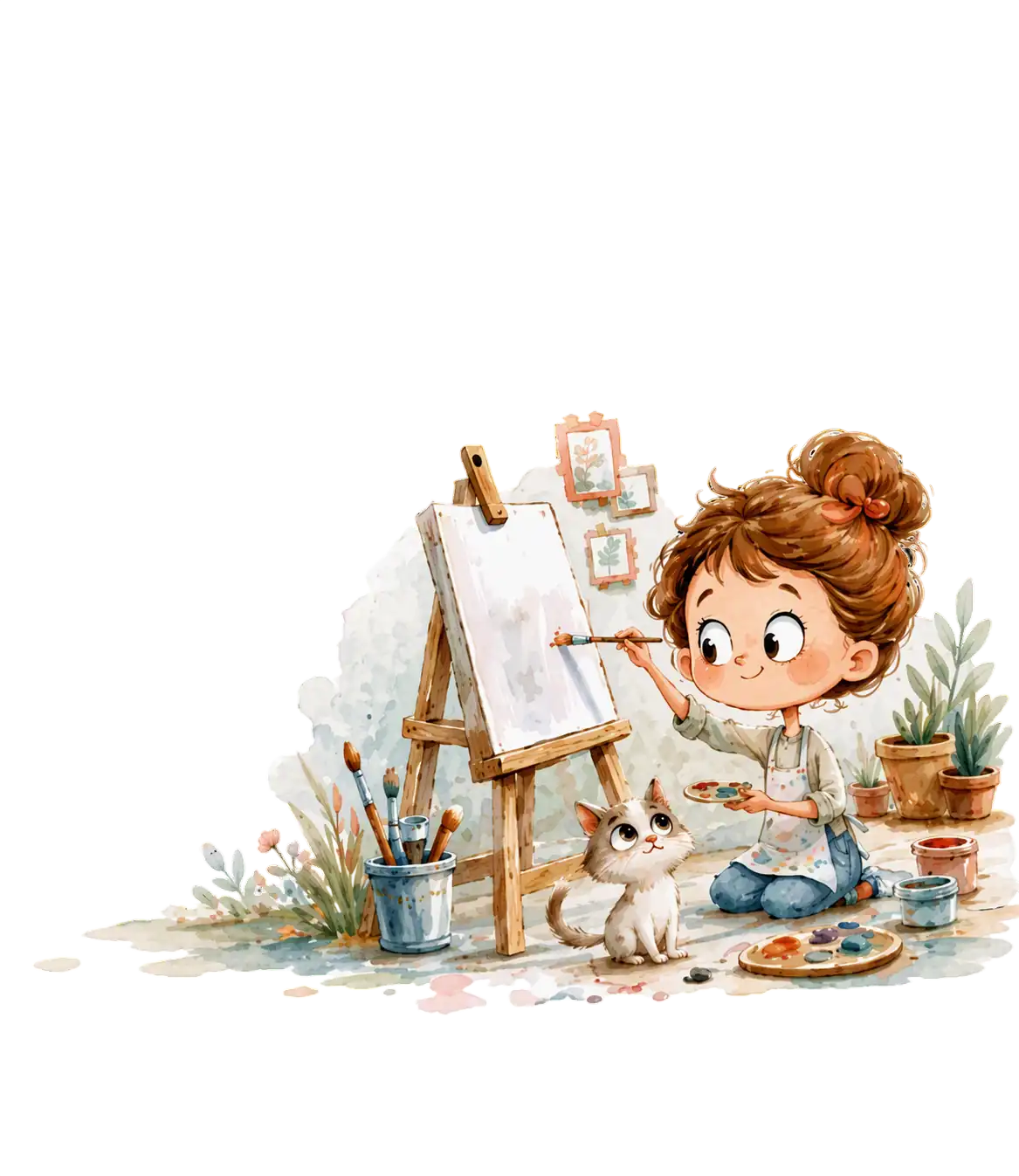 Girl painting character
